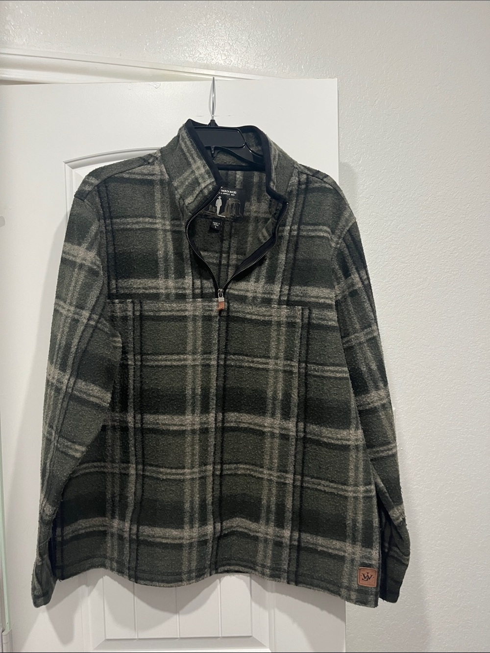 Men's Lightweight Olive Plaid Shirt Jacket